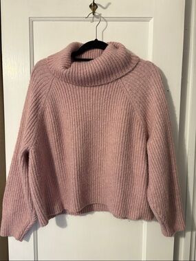 Old Navy Dusty Rose Ribbed Cowl Neck Sweater
